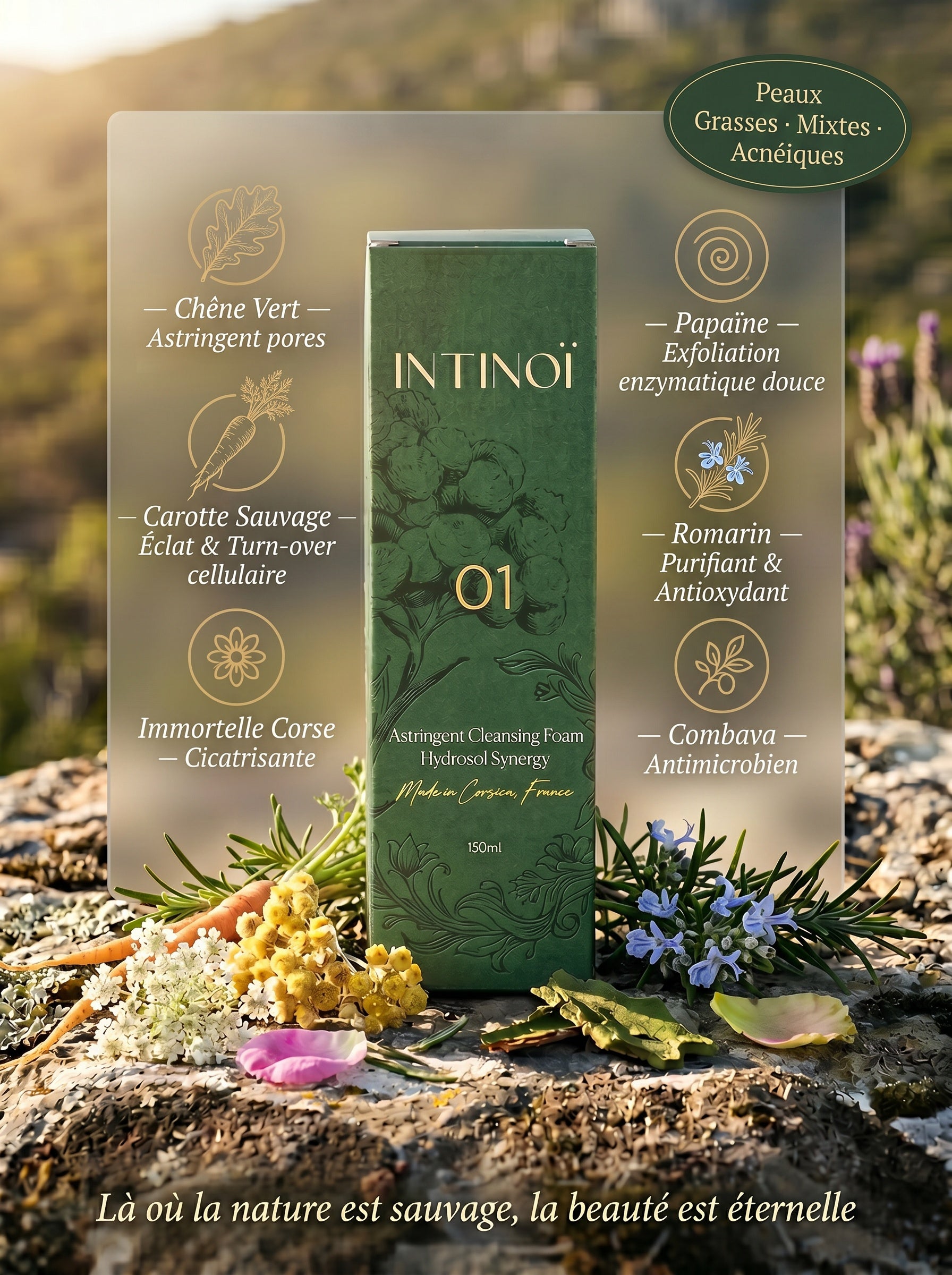 Mousse Astringente Purifiante n°1 — Synergie de 5 Hydrolats-Anti Acné· 150 ml